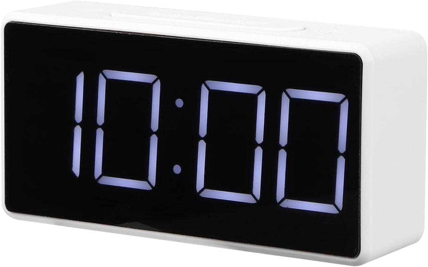 NC Large Display LED Small Electronic Digital Clock Alarm Clock, °c-℉ Temp Tester-2 Brightness White Light, Spare Battery, 12/24H, Suitable for Family Bedside Table Children, 3.94x1.97x1.18In