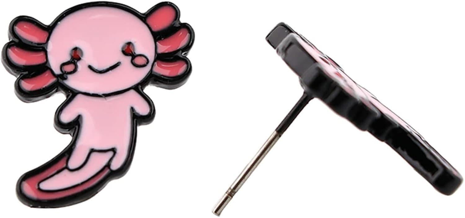 Axolotl Stud Earrings Anime Cartoon Metal Earrings Gifts for woman girl