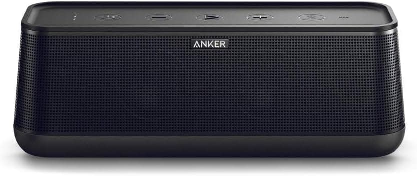 Anker SoundCore Pro+ 25W Bluetooth Speaker with Enhanced Bass and High Definition Sound, 18-Hour Playtime, Water-Resistant, BassUp Technology, Portable Design, Speaker for Home or Backyard (Renewed)