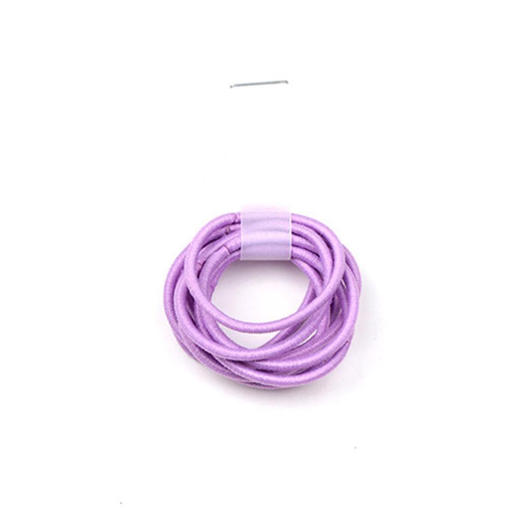 La Tartelette 2.4 cm Elastic Bands Hair Ties Children Rubber hair headbands - 20 Pcs (Purple)