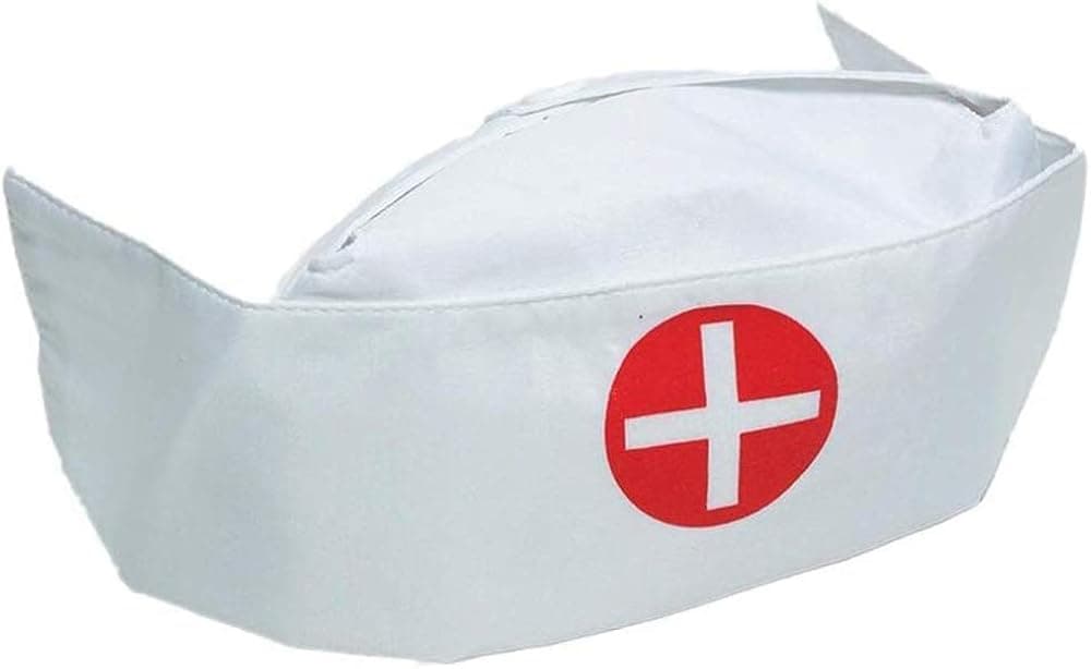 ArtCreativity Classic Nurse Hat for Kids, Retro Nurse Cap for Halloween Nursing Costume, Stage Play Outfit, or Pretend Play, Fun Nurse Graduation Party Supplies, Favors, and Decorations