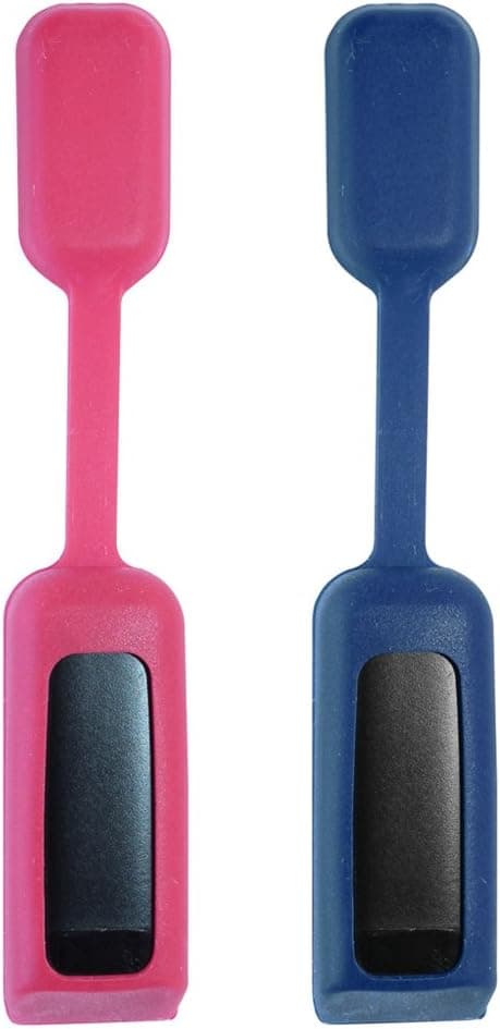 Xiemin Silicon Fastener Pack Replacement Clasp Clip Cover Strap Wristband Bands for Fitbit Flex Activity and Sleep Tracker Multiple Color Set (rose-carmine & dark blue)