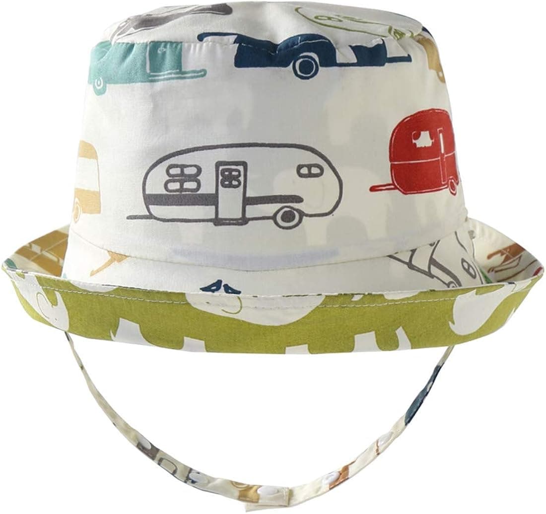 LLmoway Baby Toddler Kid Bucket Sun Hats UPF50+ Cotton Reversible Wide Brim Hat