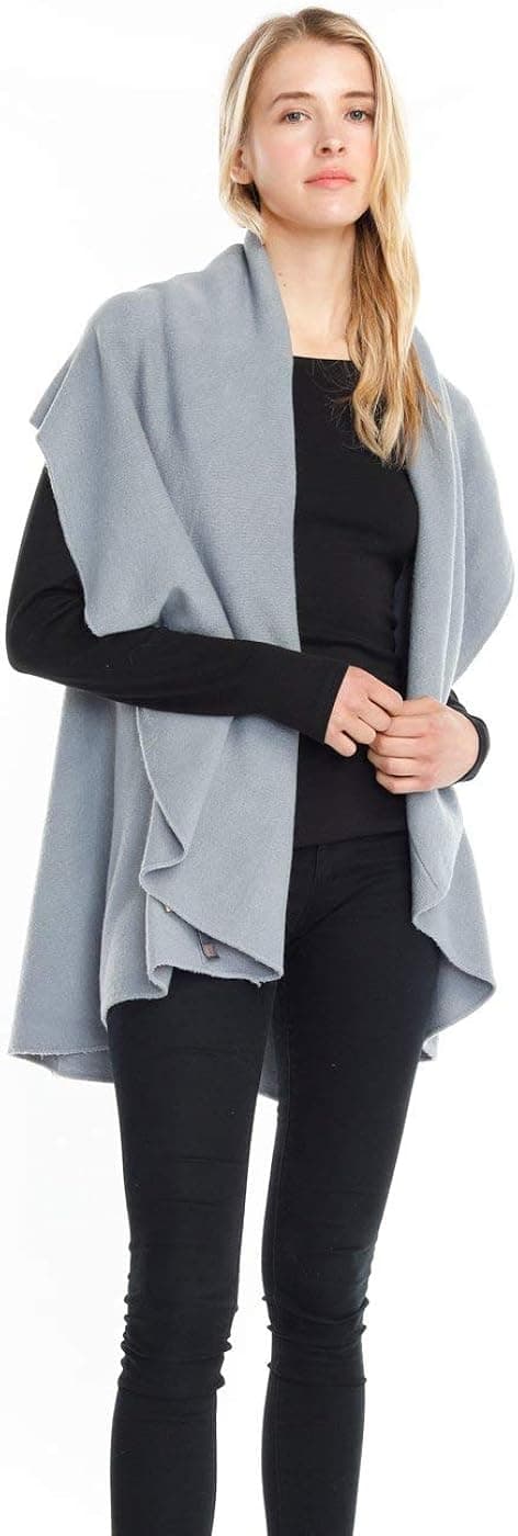 Look By M Women's Basic Shawl Vest