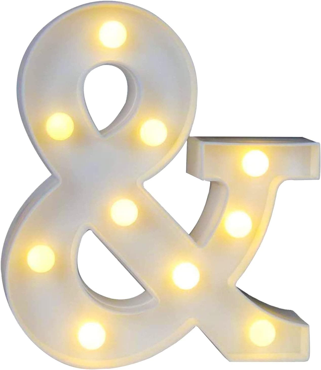 Sunnyglade White Marquee LED Alphabet Lights Arabic Numerals Lights for Party Home Bar Wedding Decor, Alphabet Wall Decoration Letter Lights (&)