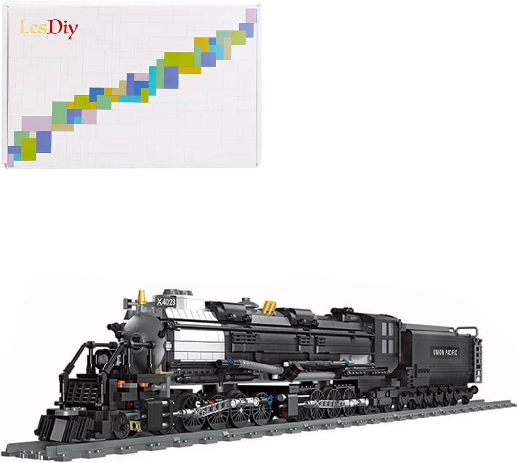 FINER SHOP Technic Train Building Blocks and Construction Toy, Adult Collectible Model Cars Set to Build, Technic Retro Steam Locomotives Building Kits Model with Train Tracks (1608 Pieces)