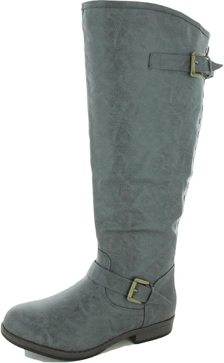 Brinley Co Women's Durango WC Riding Boot, Dark Grey Wide, 8 M US