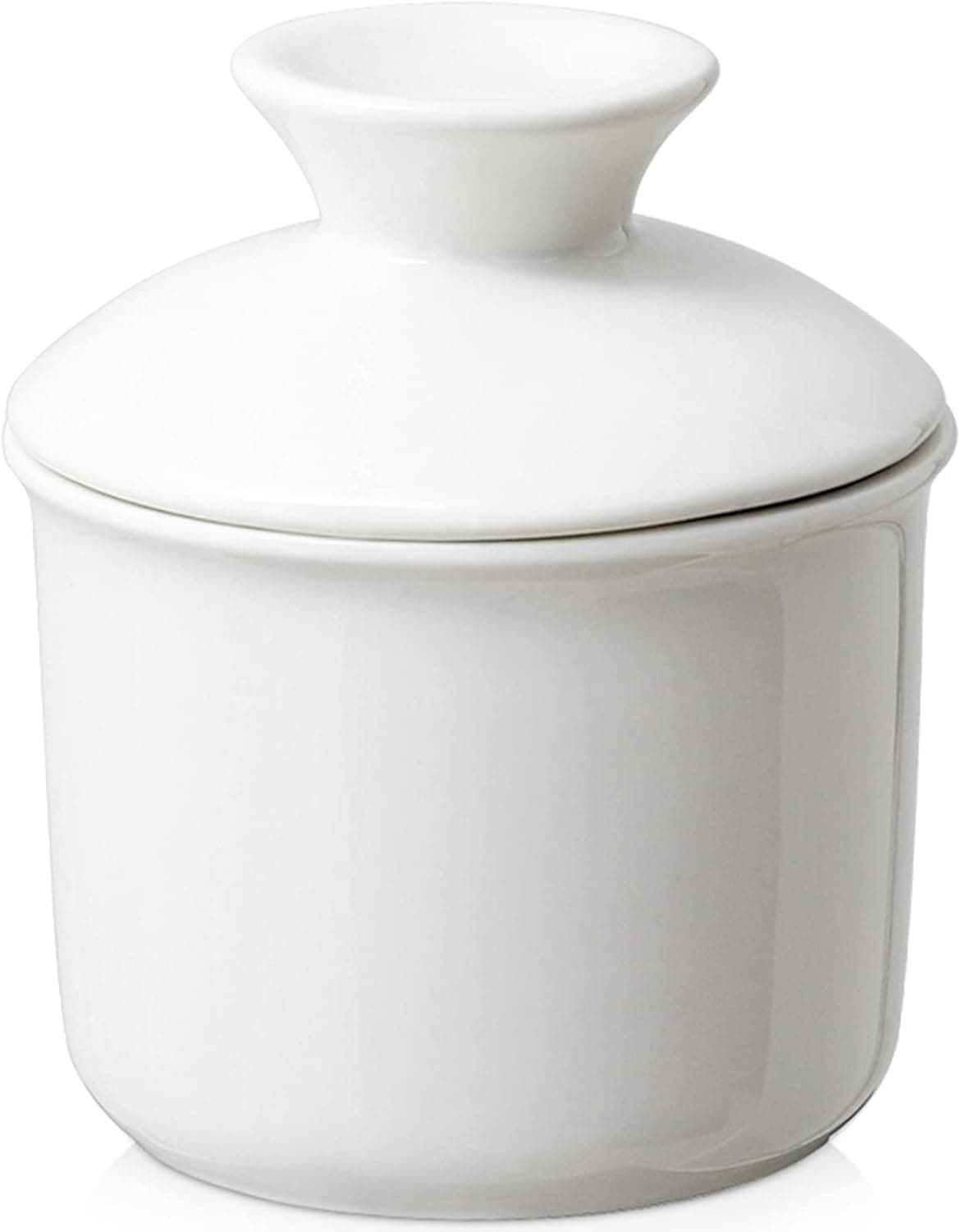 DOWAN Butter Keeper Crock for Counter, French Butter Dish for Spreadable Soft Butter, No More Cold & Hard Butter, Housewarming Gift Indoor Home Kitchen Decor, White