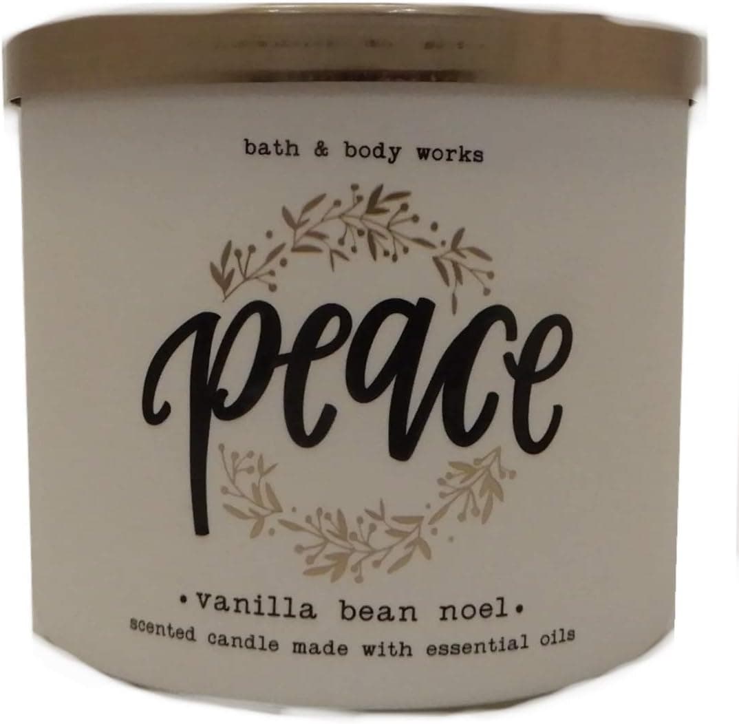White Barn Bath & Body Works Peace Candle in Vanilla Bean Noel