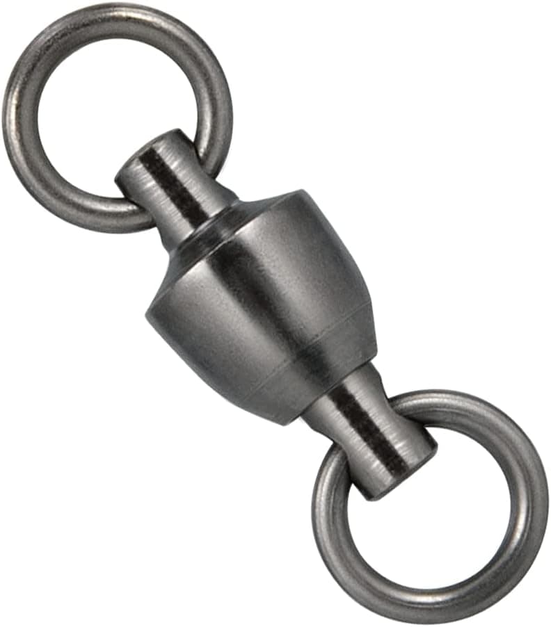 Dr.Fish Ball Bearing Swivels Saltwater Fishing Swivels Stainless Swivels Fishing Tackle Heavy Duty Black Nickel Terminal Tackle Leader Lures Connector Offshore