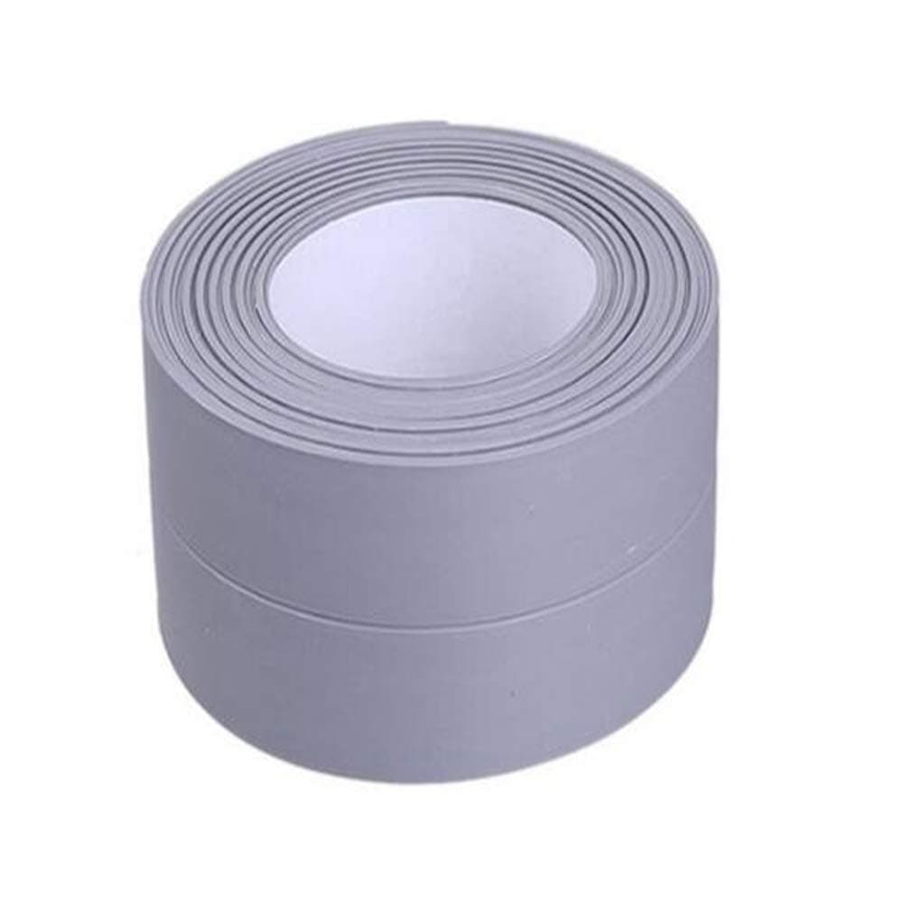 125.9inch Tape Caulk Strip PVC Self Adhesive Kitchen Tape Caulking Sealing Tape for Sink Toilet Bathroom Shower Bathtub Wall Corner(Grey, 125.9x1.5in)
