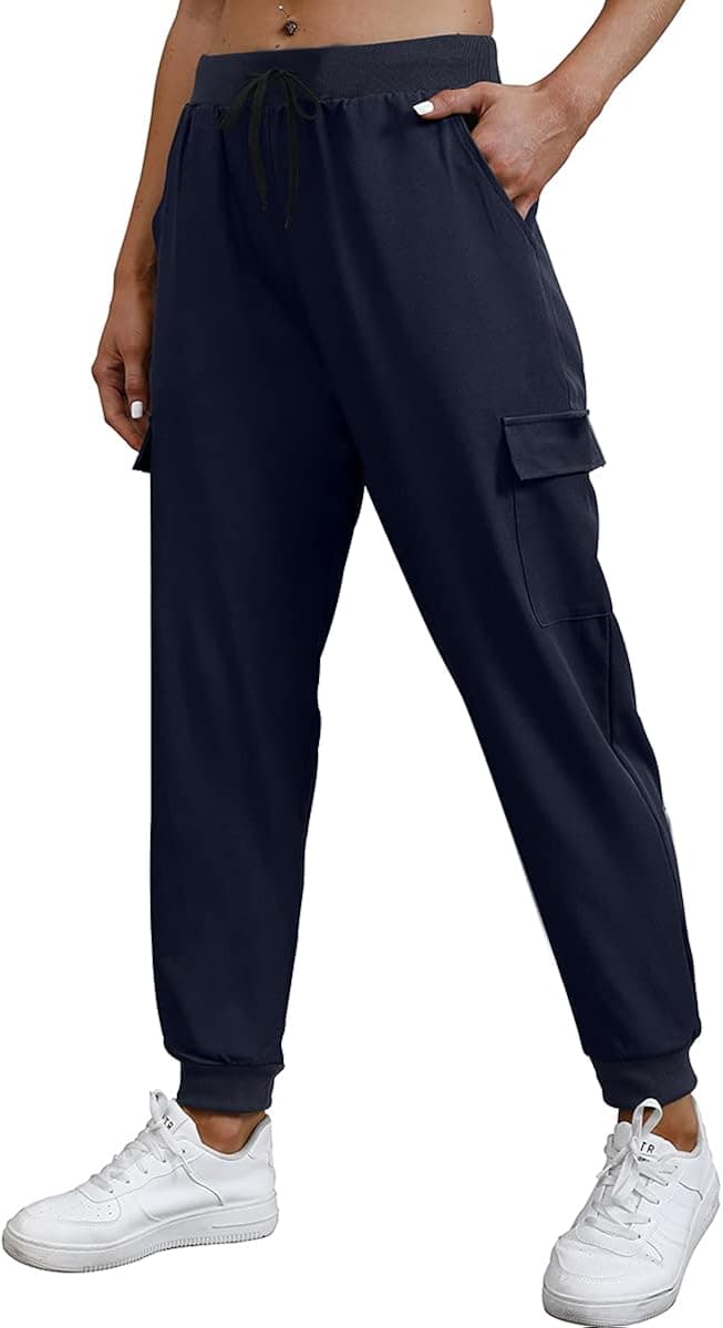 OFEEFAN Womens Athletic Fit Joggers Cargo Pants with Pockets Hiking Baggy Lounge Sweatpants
