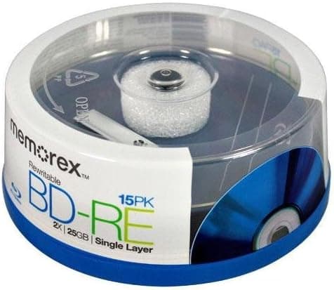 Memorex 97855 Blu-Ray Discs (2X Rewriteable Bd-Re; 15-Ct Spindle) (Cd Accessories/Storage / Blu-Ray Bd-R/Bd-Re)