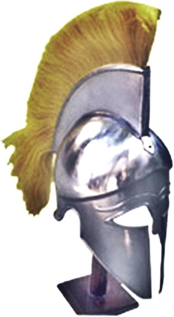 bombayjewel Helmet Corinthian Greek with Yellow Plum Roman Officer Helm Fits Most