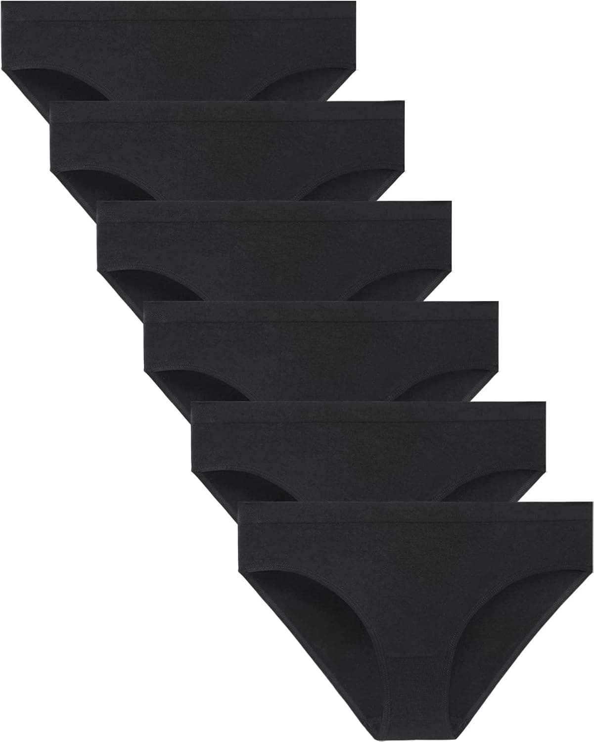 Areke Womens Bikini Panties Seamless Underwear, Soft Stretch Cheekini Hipster Briefs 6 Pack