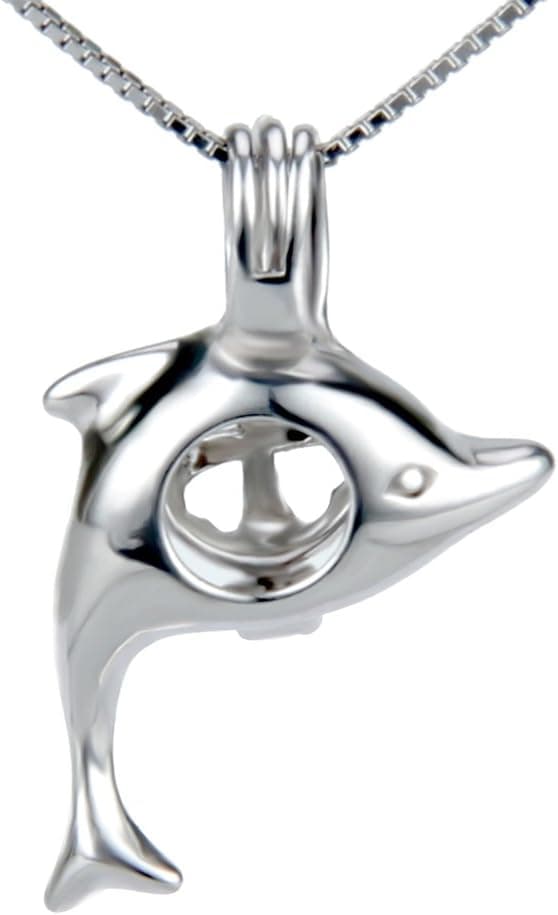 CLUCI 5pcs dolphin shape 925 sterling silver cage pendant 15625mm