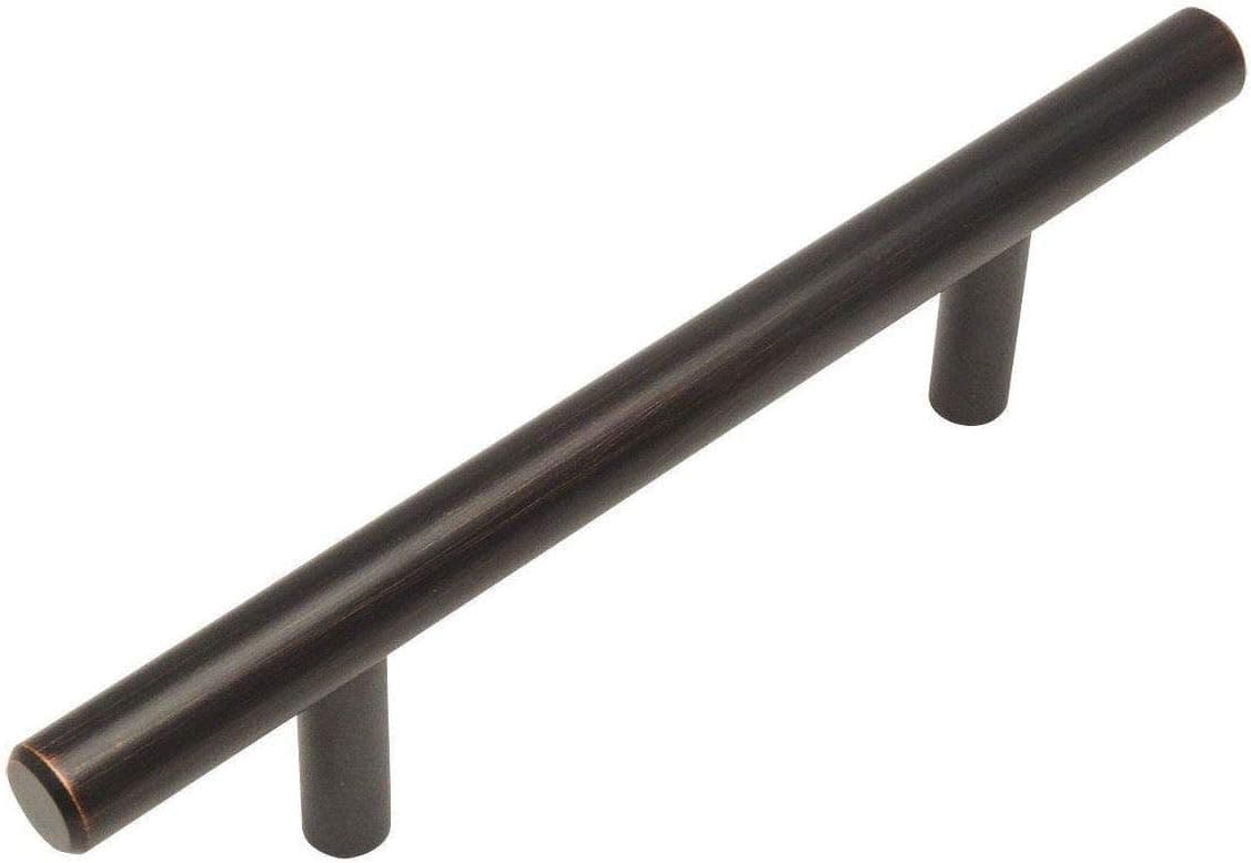 Cosmas 10 Pack 404-2.5ORB Oil Rubbed Bronze Solid Steel Construction 3/8 Inch Slim Line Euro Style Cabinet Hardware Bar Pull - 2-1/2" Inch (64mm) Hole Centers