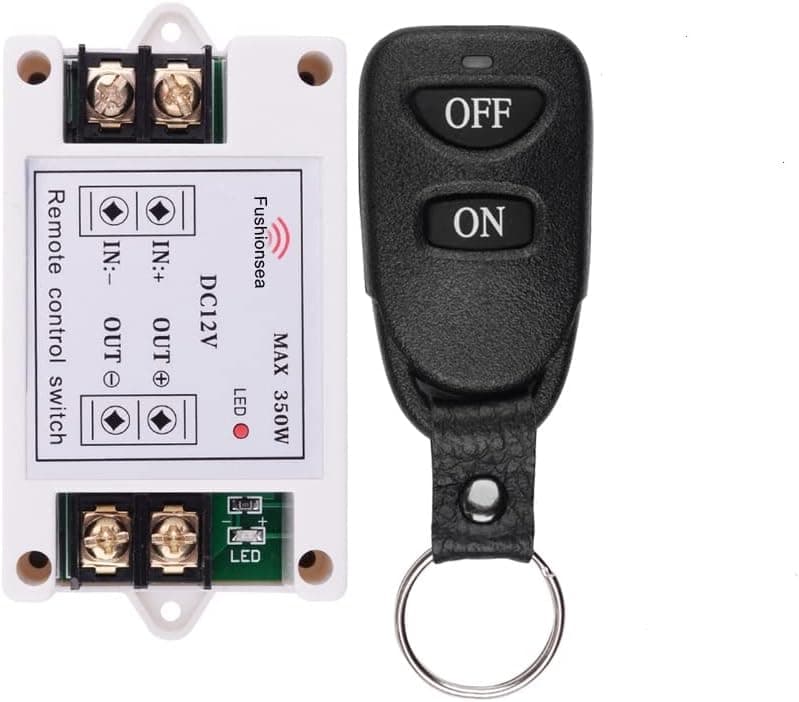fushionsea DC 12V Remote Control Latching Switch 1CH 40A Relay 433Mhz Remote Transmitter and Receiver for Industrial Control and Low Voltage Power Systems & More