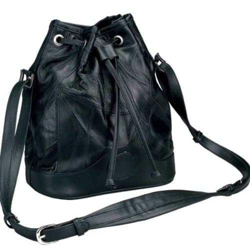 Embassy Black Italian Stone Design Genuine Leather Shoulder Bag