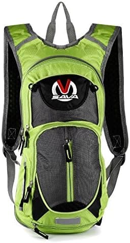 SAVADECK 15L Water-Resistant Cycling Backpack Cycle Bike Shoulder Hydration Bladder Bag Biking Rucksack with Safety Reflective Sections and Helmet-Mounted System (Green)