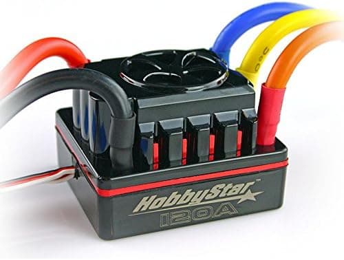 HobbyStar 120A Brushless Sensored ESC for 1/10, 1/8 RC Car, Truck, Short Course 2S-6S