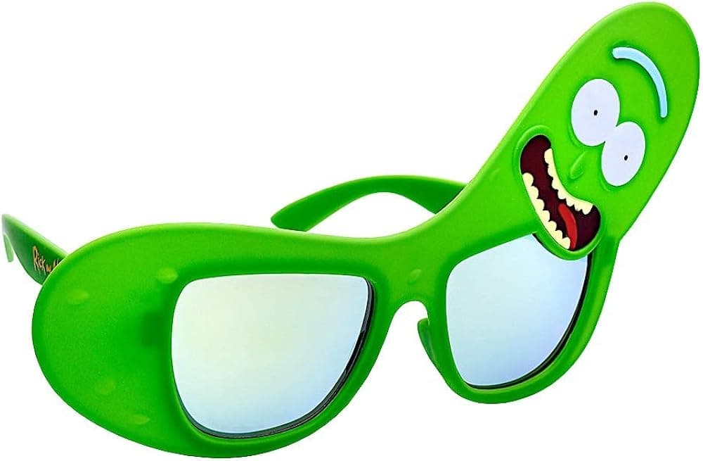 Sun-Staches Officially Licensed Pickle Rick Sunglasses. Costume Party Favor Shades UV400 (SG3461), One Size Green