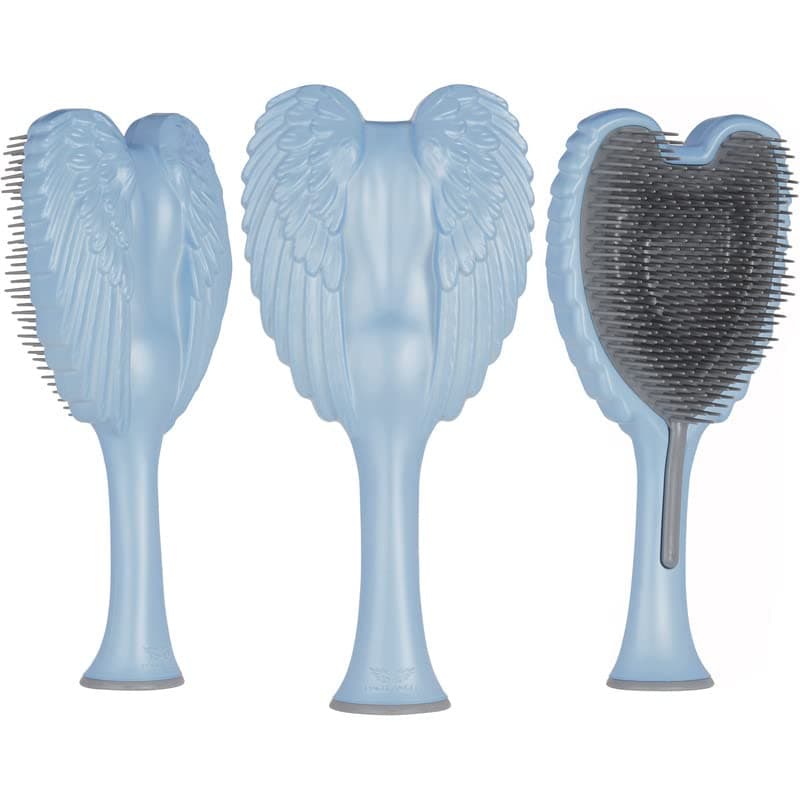 Detangling Hair Brush - Anti Static Angel Wing Hair Brush with Soft & Flexible Bristle for Straight & Wavy Hair - Tangle Angel Hair Detangler Brushes for Blow Drying & Shower - Matt Satin Blue