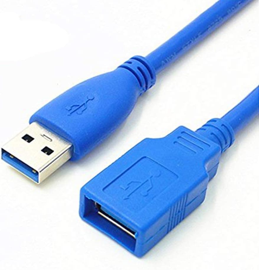 Bluwee USB 3.0 Extension Cable -1 Foot (0.3 Meters) - A-Male to A-Female [Full-Covered Female, Blue]