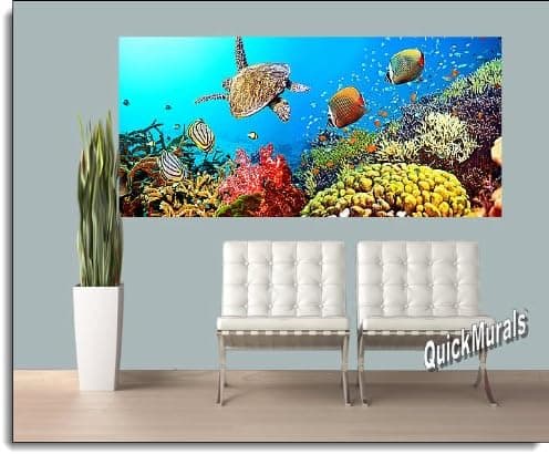 Under The Sea Peel & Stick Canvas One-Piece Wall Mural (96 Inches Wide x 42 Inches High)