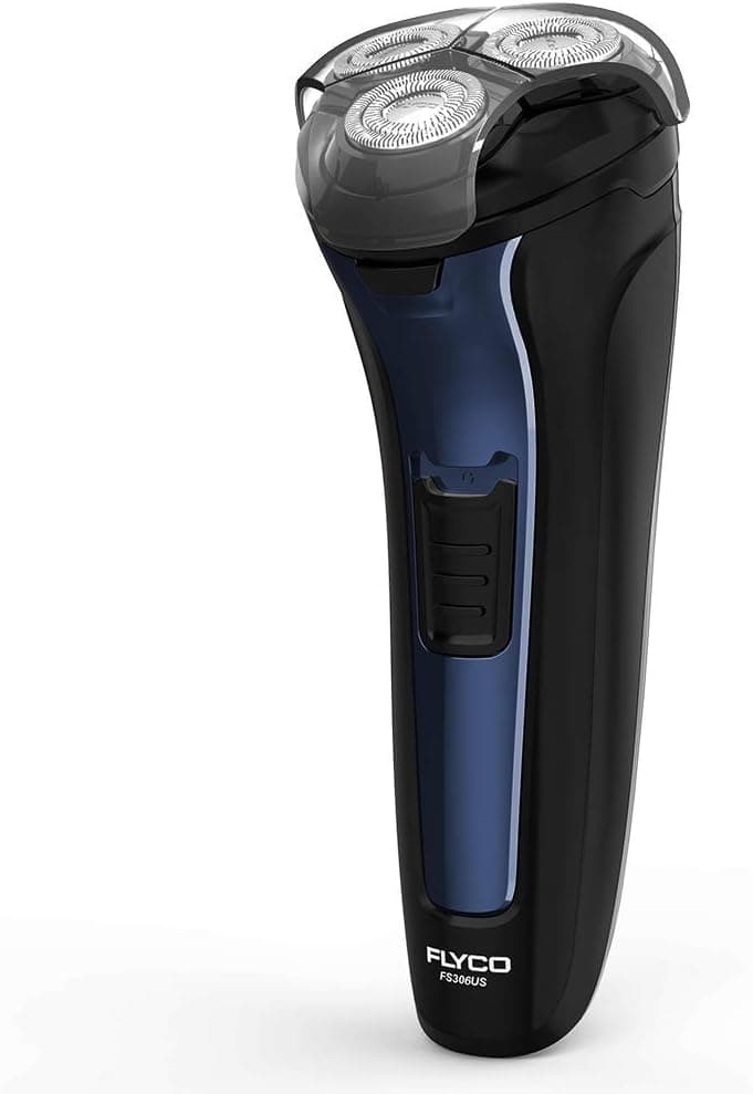 Electric Razor for Men, FLYCO Rechargeable Rotary Shaver, Waterproof IPX7, Wet & Dry Shaving Machines for Men with Pop-up Trimmer
