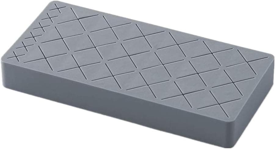 Emoly Silicone Lipstick Holder, Premium Cosmetic Organizer for Brush Lip Eye Makeup Pencil Bottles, 24 Square Makeup Display Case (Gray)