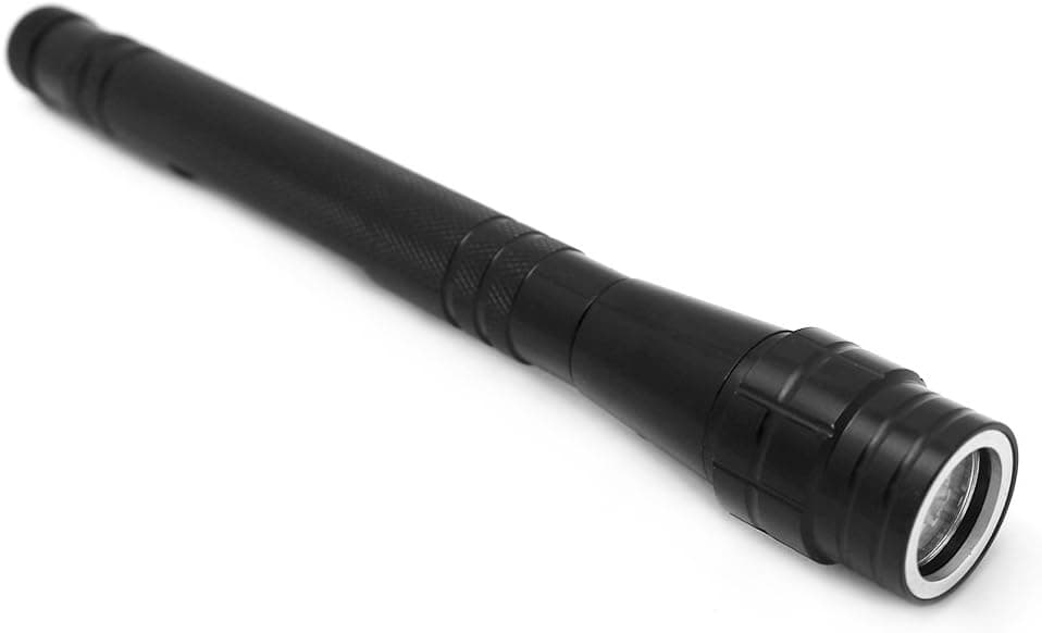 Light On Magnetic Telescopic Flashlight 3 in 1 Equipped with Magnet on Both Ends and 3 LED Lights Most Efficient Helping Hand Tool Expandable Adjustable Powerful Flexible Elegant Durable Bright- Black