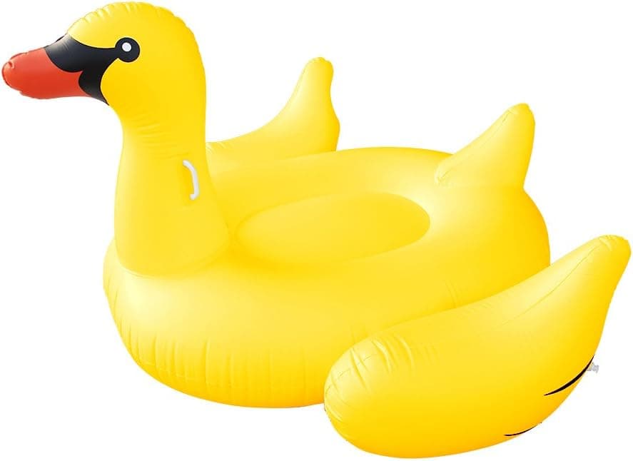 Geefia Inflatable Swan Pool Float, Summer Swimming Pool Party Floating Raft, Outdoor Floatie Pool Party Holiday Decoration Toys for Kids and Adults, Yellow