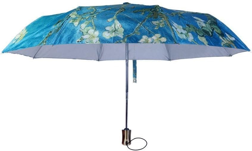 Van Gogh Masterpiece Oil Painting Automatic 3 Folding Parasol Sun Protection Anti-UV Umbrella for Women