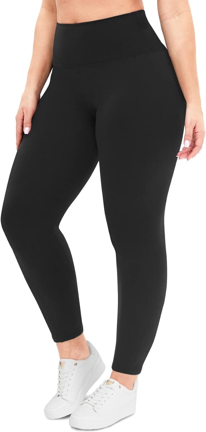 NexiEpoch Leggings for Women Plus Size-High Waisted L-XL-3XL Tummy Control Soft Capri Yoga Pants for Workout Running