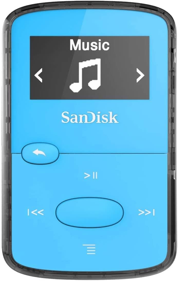 SanDisk 8GB Clip Jam MP3 Player, Blue - microSD Card Slot and FM Radio - SDMX26-008G-G46B