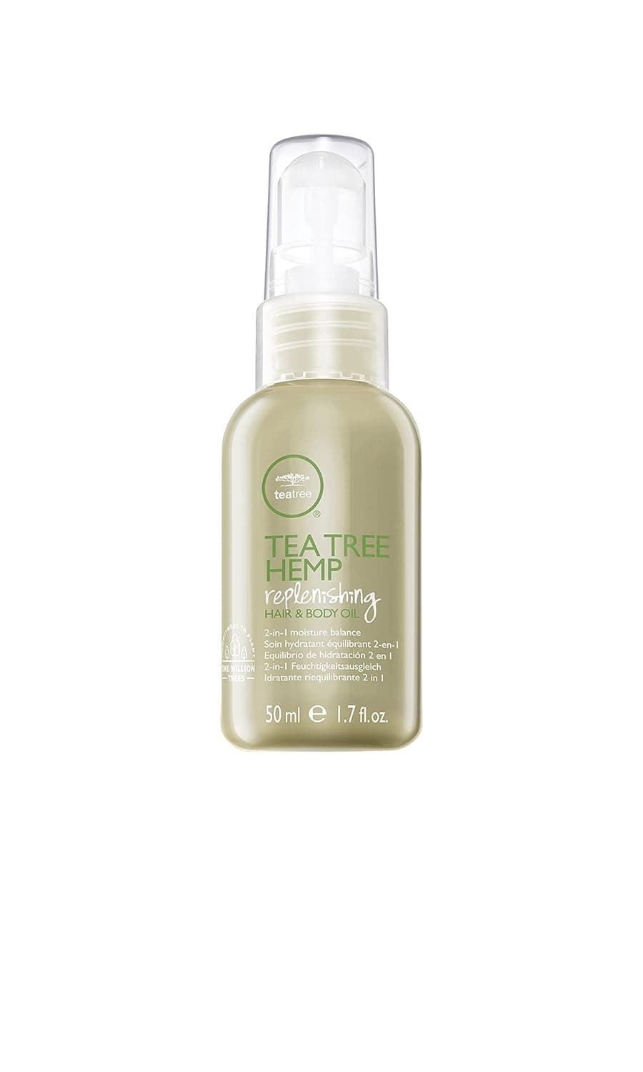 Tea Tree Hemp Replenishing Hair & Body Oil, 2-in-1 Moisture Balance, For All Hair Types, 1.7 fl. oz.