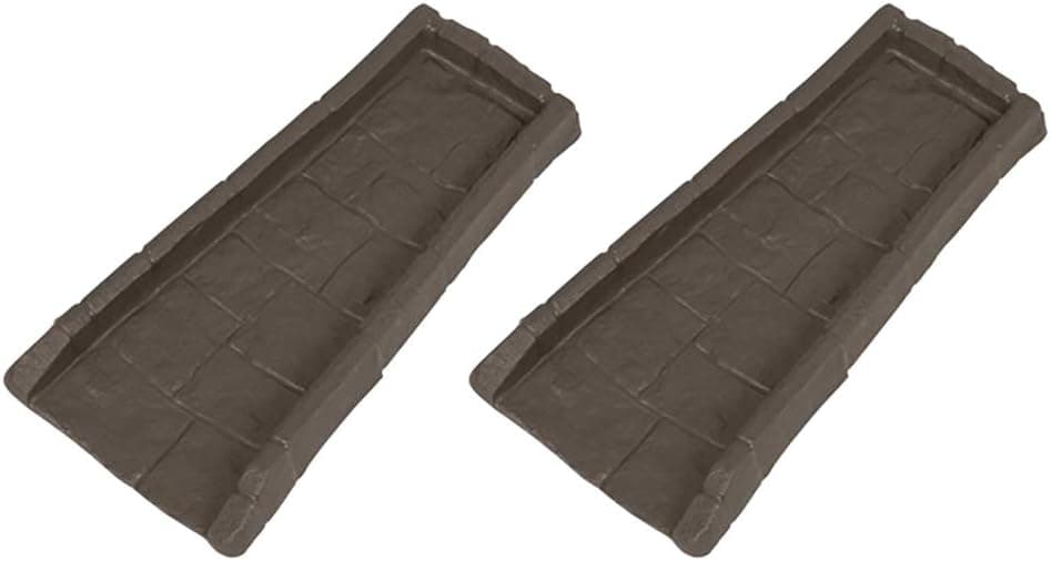 Suncast Outdoor Decorative Rain Gutter Downspout Splash Block, Java (2 Pack)