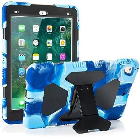 ACEGUARDER iPad 2017/2018 iPad 9.7 inch Case, Shockproof Impact Resistant Protective Case Cover Full Body Rugged for Kids with Kickstand for ipad 5 th/ipad 6 th Generation, Navy Black