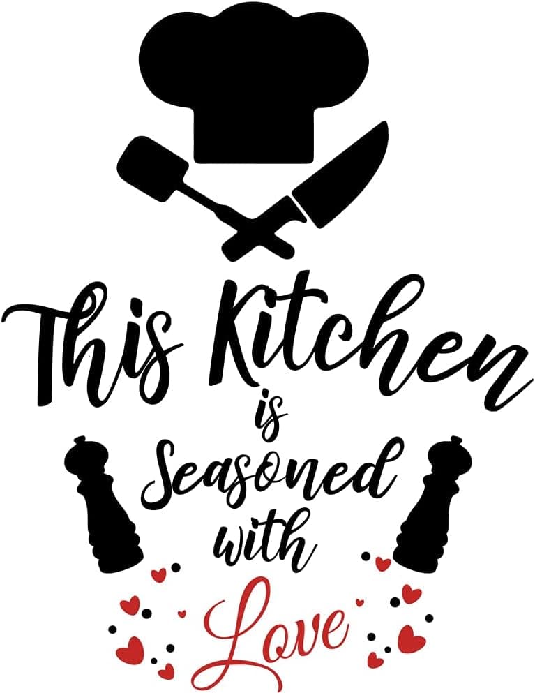 Kitchen Themed Inspirational Quotes Wall Decal Vinyl Stickers, Decoration for Kitchen Dining Room, Gift for New Home Owner mom dad Mother Father Grandma Grandpa Teacher boss Nurse (20''×24.5'')