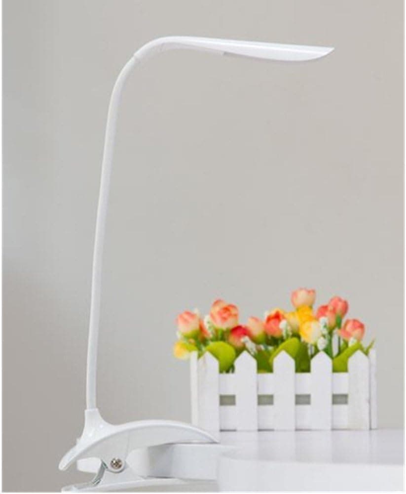 BONDWL Portable Flexible Neck LED Light Table Desk Reading Lamp with clip/touch Sensor 3-Level Adjustable Brightness book Light/Rechargeable Lithium battery/Energy Saving USB Charge LED Desk Lamp