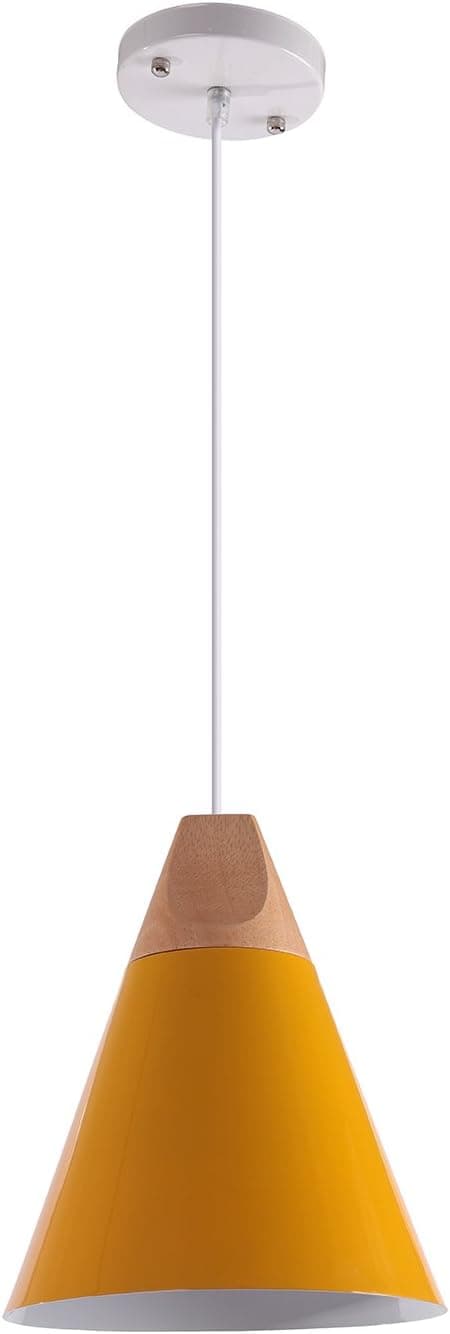Modern Industria Celiling Light,Chandelier Lamp,Steel Shade Lamps - Yellow Shade,LED Lighting,UL Listied,for Dinning Room,Bed Room,Restaurant,Bar,Cafe Shop,Museum Decoration