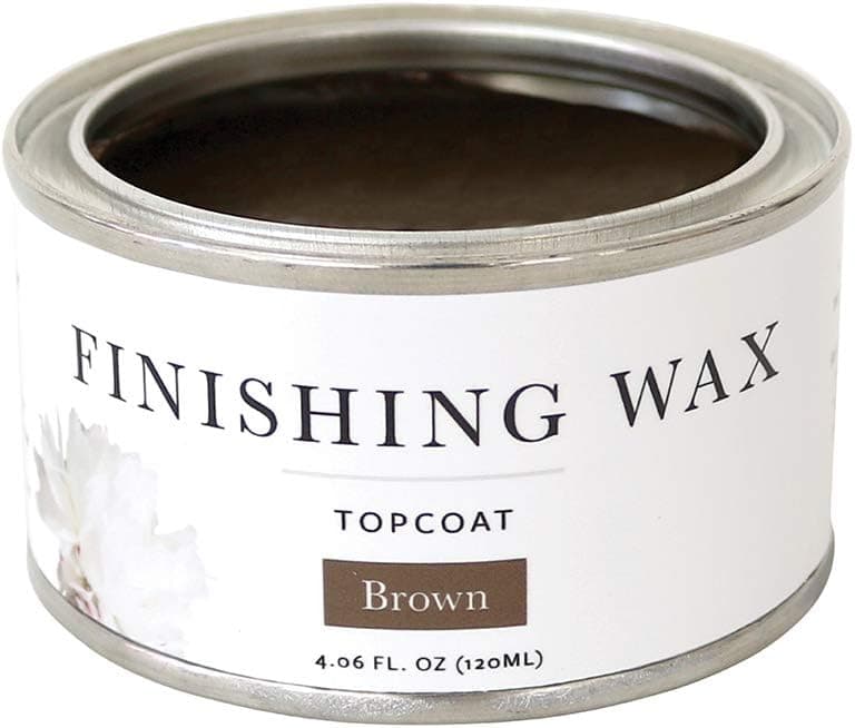 Jolie Finishing Wax - Protective topcoat Paint - Use on interior furniture, cabinets, walls, home decor and accessories - Odor-Free, Non-Hazardous - Brown - 120 mL
