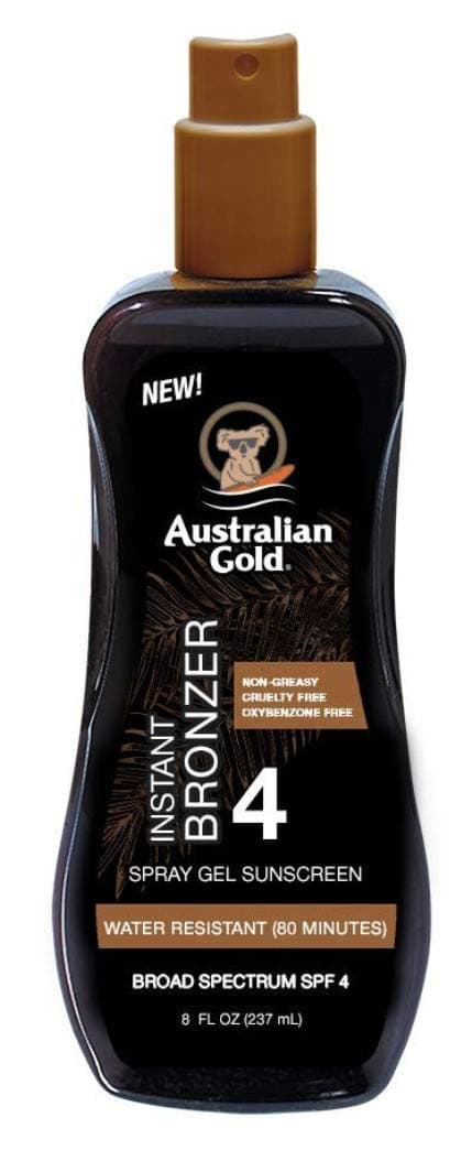 Australian Gold Spf#04 Spray Gel With Instant Bronzer 8 Ounce (235ml) (3 Pack)