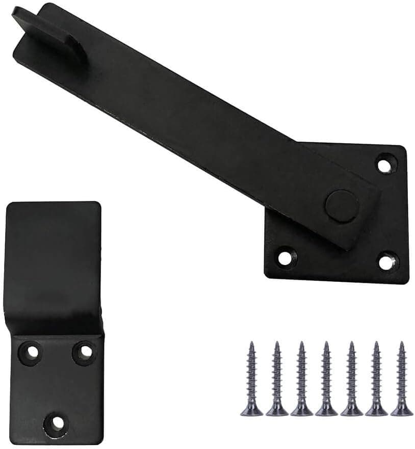 Aiwaiufu Flip Latch Barn Door Fence Gate Latch Lock, 5.5" Heavy Duty Iron, Matte Black