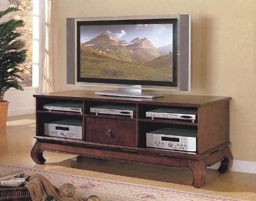 Dark Coffee Asian Style TV Stand by Coaster Furniture