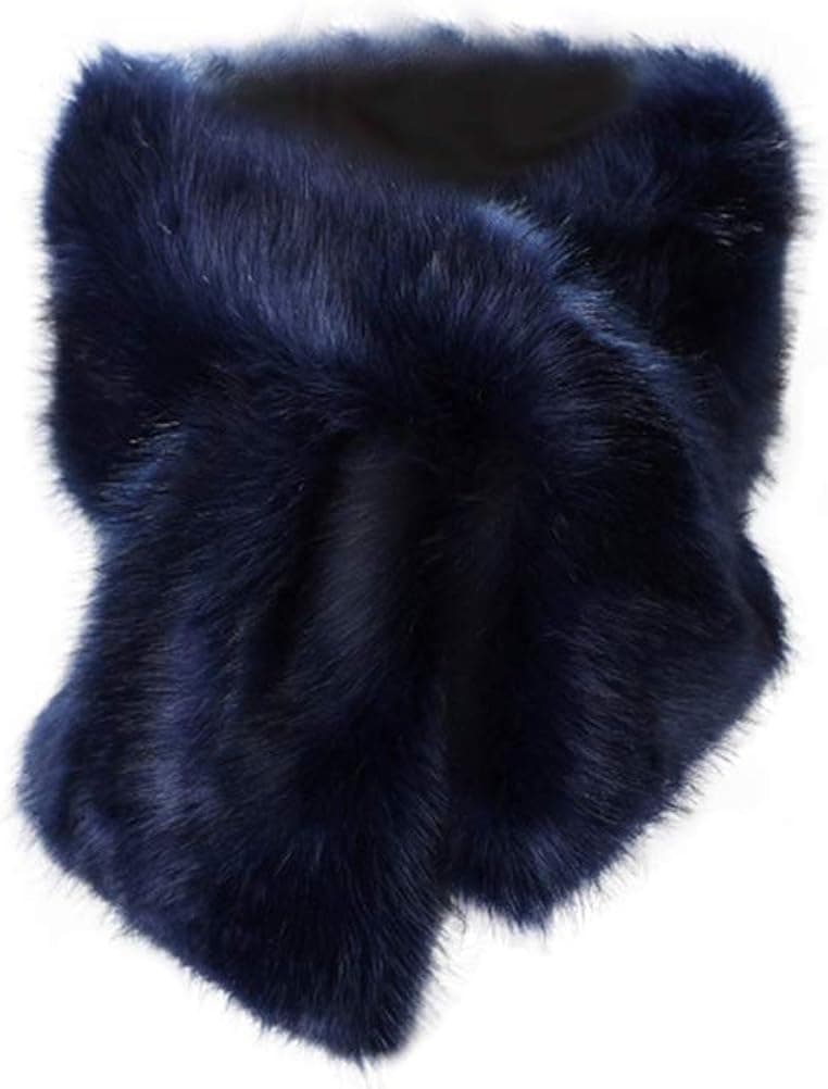 DJBM Women's Faux Fur Shawl Wraps Cloak Coat Sweater Cape for Evening Party