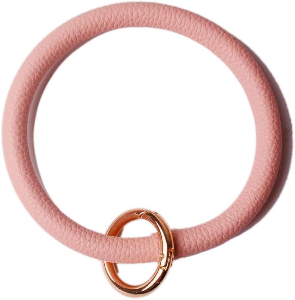 L&N Rainbery Wristlet Bangle Keychain Round Keyring for Women Girls