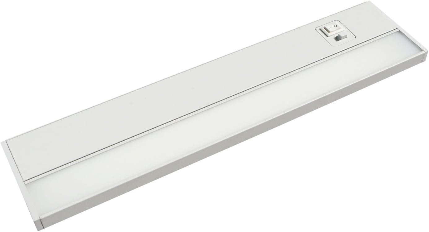 JULLISON 24 Inch LED Under Cabinet Light, Under Counter Light, Plug-in or Hardwired, 120VAC, 14W, CRI90, 1050 Lumens, 3 Colors Changing, 2700K-3000K-4000K, Linkable, ETL Listed, Damp Location - White