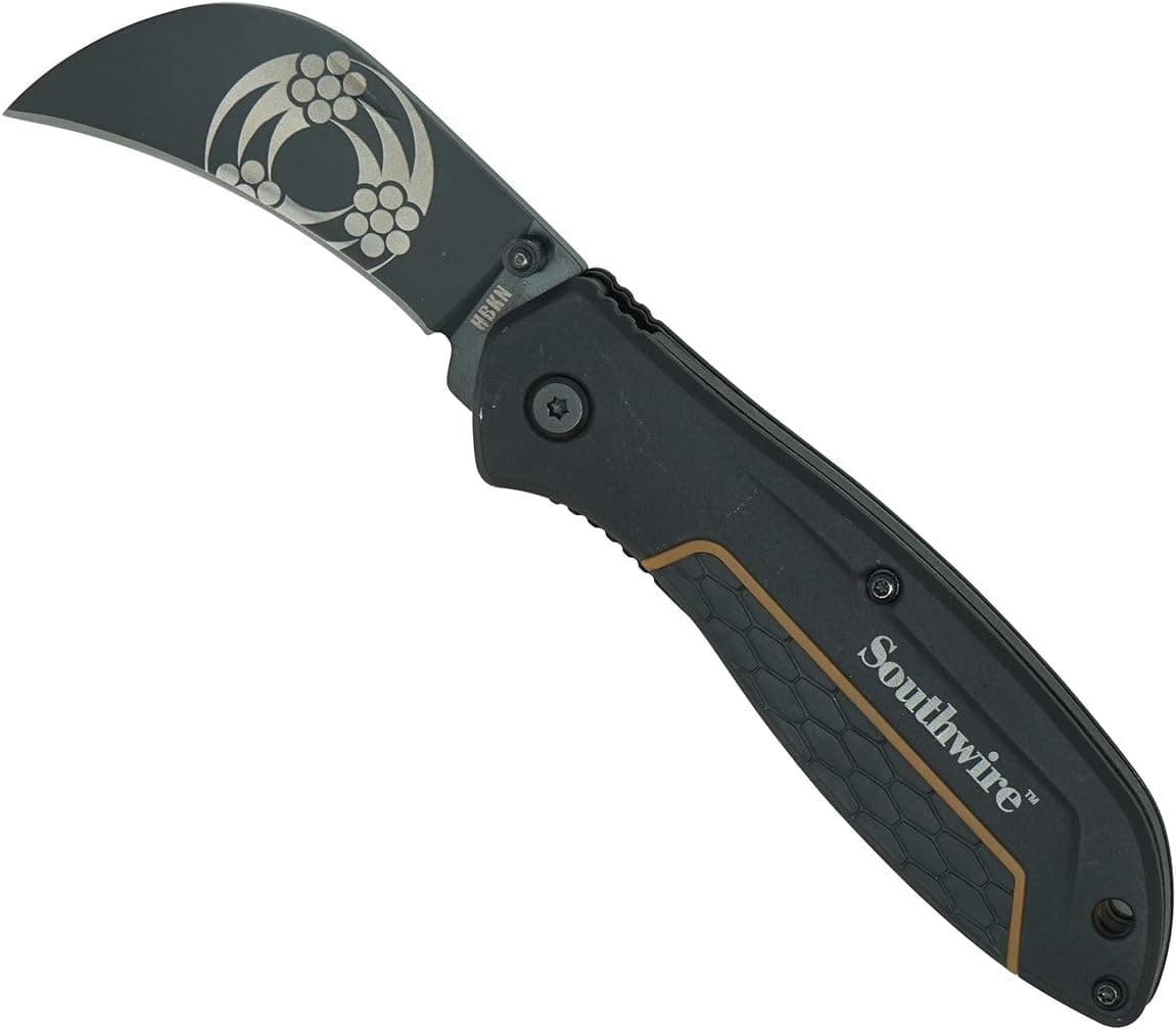 Southwire - 65029440 Tools & Equipment HBKN Hawk Bill Pocket Knife, 2.6" blade, 8CR13MOV Stainless Steel- curved blade for pull cuts and splicing